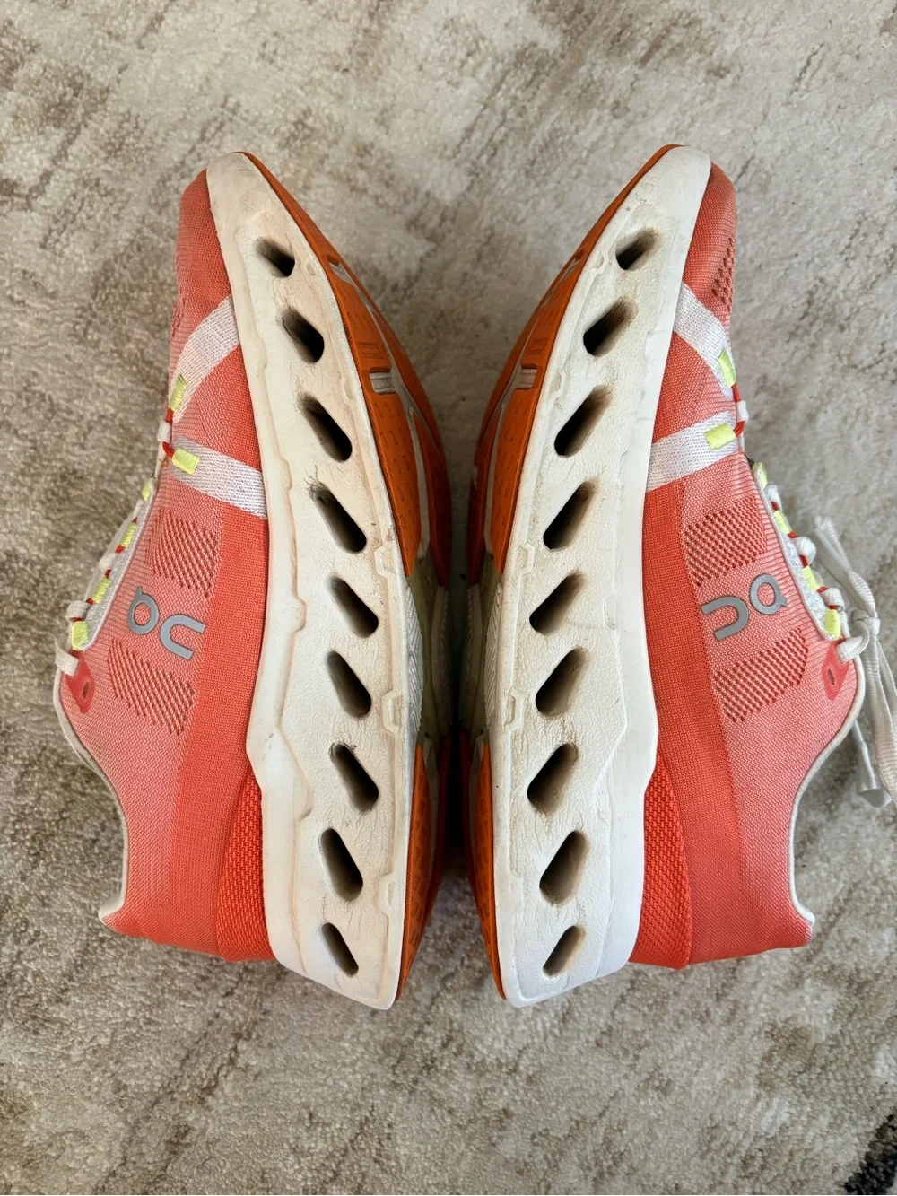 On Running Womens Cloudeclipse Flame/Ivory Orange Athletic Running Shoes